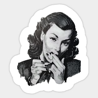 Noir Dame Lights Up a Cigarette Sticker